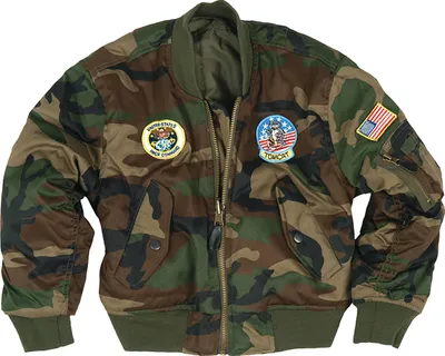 Produktbild von Kinder Fliegerjacke MA1 mit Abzeichen woodland, XS
