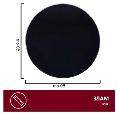 Produktbild von Glasplatte für Kaminofen und Tischplatte Ø50cm, Schutzplatte aus 6mm ESG Sicherheitsglas, Funkenschutzplatte, Glasboden für Kamin (Schwarz)