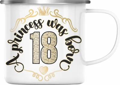 Produktbild von Trendation - 18. Geburtstag Geschenk Mädchen Frauen Lustiger Spruch 18er Geburtstagsgeschenk Emaille Tasse (Silber)