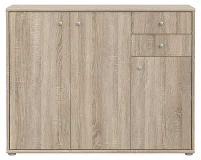 Productafbeelding van Kommode "Tembi" in Sonoma eikenhout - 108,8 x 111,1 x 34,8 cm (breedte x hoogte x diepte)