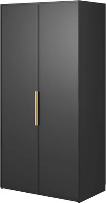 Image de Selsey Frame - Armoire 2 portes avec penderie et tiroirs, 100 cm, noir
