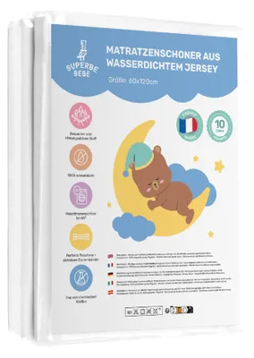 Obrázek produktu pro Ochranný potah na matraci 60x120, voděodolný – podložka pod matrace – pro kojence