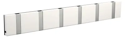Produktbild von LoCa Garderobe Knax 6 weiß (klappbare Haken aus Aluminium) Garderobenleiste mit Kleiderhaken für den Flur