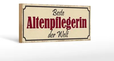 Produktbild von Holzschild Spruch 27x10cm beste Altenpflegerin der Welt