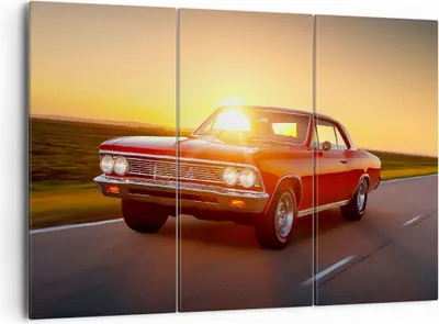 Produktbild von Bild auf Leinwand - Leinwandbild - Auto Straße - 165x110cm - Wand Bild - Wanddeko - Wandbilder - Leinwanddruck - Bilder - Kunstdruck - Wanddekoration - Leinwand bilder - Wandkunst - CE165x110-3702