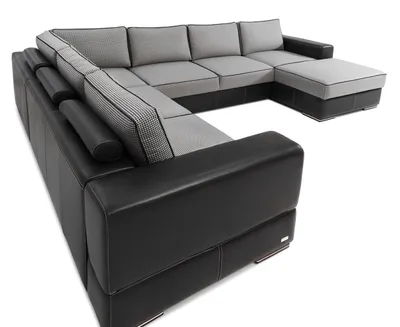 Produktbild von Wohnlandschaft U-Form Bettfunktion Stoff Ecksofa Couch Design Polster Textil Neu