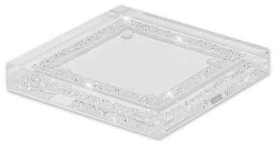 Untersetzer mit 1.800 Swarovski-Kristallen, 8x8x1,5 cm, transparent