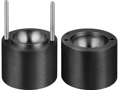 Zdjęcie produktu dla SucceBuy 2,4-calowa wyciskarka do kul lodowych, zestaw do tworzenia kul lodowych ze stopu aluminium lotniczego, 60 mm forma do kul lodowych ze szczypcami i tacką ociekową, do whisky, koktajli, burbona i imprez świątecznych, czarna