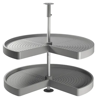 Zdjęcie produktu dla Emuca Komplet półek obrotowych 3/4 Shelvo, do modułu 900 mm, Plastik i Aluminium, Szary
