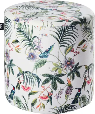 Obrázek produktu pro BELIANI Puf vícebarevné sametové čalounění květinový vzor kulatá podnožka moderní elegantní design