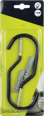 Produktbild von Dresco fahrradhaken 15 cm Stahl schwarz 2 Stück