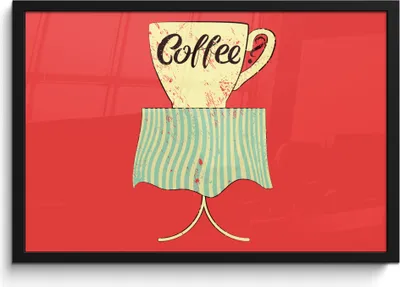 Produktbild von MuchoWow® MuchoWow® Gerahmtes Poster Kaffee? - Sprichwörter - Kaffeetasse - Vintage - Zitate 60x40 cm - Poster mit zchwarzem Bilderrahmen - Printing - Wanddeko Schlafzimmer