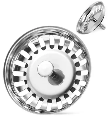 Siebkorb Ø 80 mm Edelstahl Abflusssieb Spülbeckenstöpsel 20 Schlitze