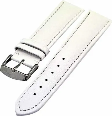 Produktbild von Uhrenarmband Kalbslederband Weiß Ton in Ton 18mm sportliche Optik