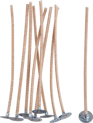Produktbild von VBS Kerzendocht mit Metallfuß, gewachst, L 10 cm, 10 Stück Natur
