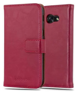 Produktbild von Cadorabo Hülle für Samsung Galaxy A3 2017 Schutzhülle in Rot Handyhülle Book Tasche Case Etui Luxury