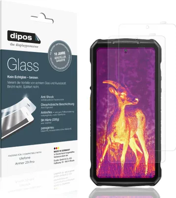 Produktbild von 2x Schutzfolie für Ulefone Armor 29 Pro matt - Anti-Shock 9H Folie dipos Glass Kunststoffglas