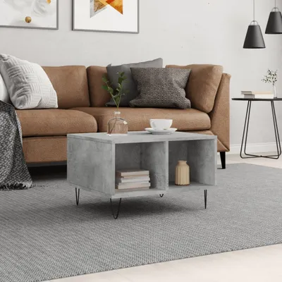 Produktbild von "Rabatt" Couchtisch modern - Wohnzimmertisch - Einfache Montage - Betongrau 60x50x36,5 cm Holzwerkstoff - Kaffeetisch CC22582