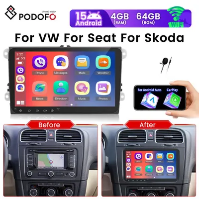 Obrázok produktu pre Android autorádio s 9-palcovým dotykovým displejom, 4G, Wi-Fi a bezdrôtovým CarPlay