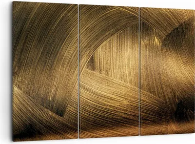 Produktbild von Bild auf Leinwand - Leinwandbild - 3 Teile - Abstraktion Gold Textur - 105x70cm - Wand Bild - Wanddeko - Wandbilder - Leinwanddruck - Bilder - Wanddekoration - Leinwand bilder - CE105x70-4477