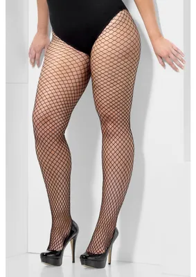 Obrázok produktu pre Čierne pančuchy Smiffys, model "Grobmaschige", veľkosť XL, vhodné na Halloween