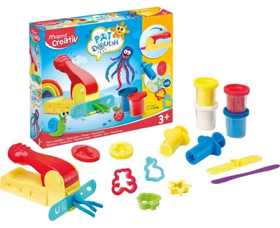 Produktbild von Maped Creativ Spielknete-Set mit Knetwerkpresse & Zubehör 16-teilig