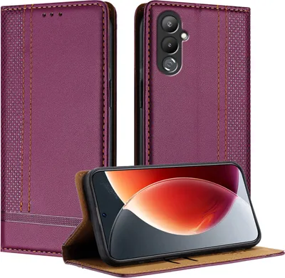 Produktbild von Handyhülle für Tecno Pova 4 Leder Flip Klappbare Schutzhülle mit Standfunktion Lila