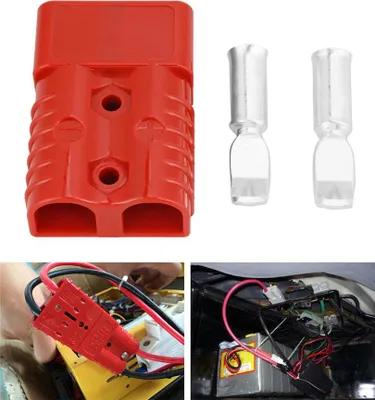 Produktbild von 2 Stück 175A 600V Roter Batterie-Schnellanschlussstecker Windenanschlussstecker mit 4 Zubehörteilen