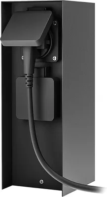 Productafbeelding van Zavo tuinstopcontact zwart 2 stopcontacten IP44 - Buitenstopcontact