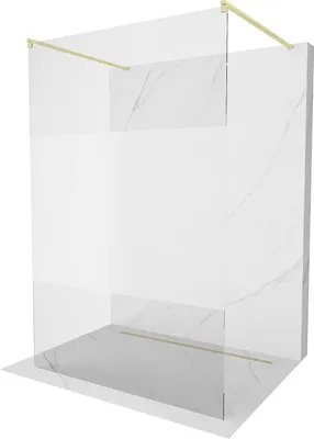Image de Mexen Kioto paroi de douche 120 x 200 cm, transparent/opaque 8 mm, or brossé - 800-120-002-55-35