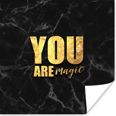 Produktbild von MuchoWow® Poster Zitate - Magie - Gold - Marmor 75x75 cm - Wand Dekoration