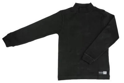 Produktbild von Kappa Stehkragenshirt für Jungen/Mädchen aus warmer Baumwolle, Schwarz , 12 Jahr