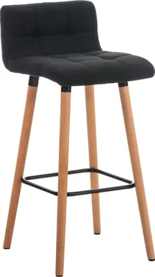 Produktbild von TPFLiving Barhocker London Gestell Holz Natura Stoff Schwarz