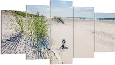 Produktbild von Bild auf Leinwand - Leinwandbild - 5 Teile - Mrzezyno Strand Meer - 160x85cm - Wand Bild - Wanddeko - Wandbilder - Leinwanddruck - Bilder - Wanddekoration - Leinwand bilder - Wandbild - EA160x85-4281