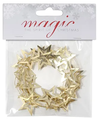 Produktbild von Weihnachtsgirlande mit Sternen, gold, 2 m