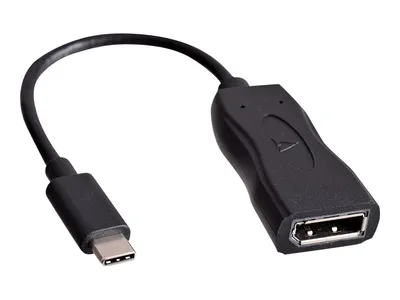 Produktbild von V7 V7UCDP-BLK-1E USB-C(m) auf Displayport(h) Adapter schwarz