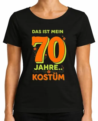 Productafbeelding van 70 jaar kostuum, 70'er jaren carnaval, Fasching, Keulen, feest, gekkigheid, narren, dames T-shirt, zwart, 3XL