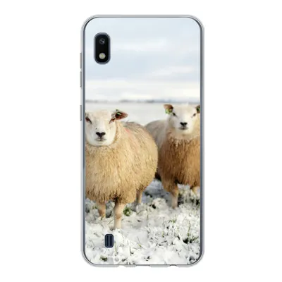 Produktbild von MuchoWow® Handyhülle Schutzhülle Hülle für Samsung Galaxy A10 Gruppe von neugierigen Schafen Silikon Softcase Handy Hülle - Schutzhülle