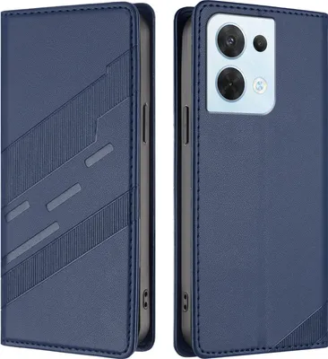 Obrázek produktu pro Pouzdro pro Oppo Reno8 5G,Polyuretankožené peněženkové pouzdro s přihrádkou na karty a funkcí stojánku Blau