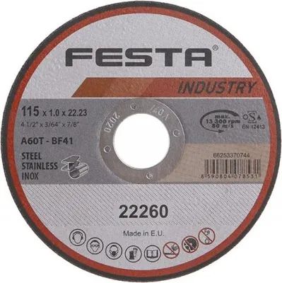 Produktbild von Trennscheibe Metall 115 x 1 x 22.2 FESTA INDUSTRY