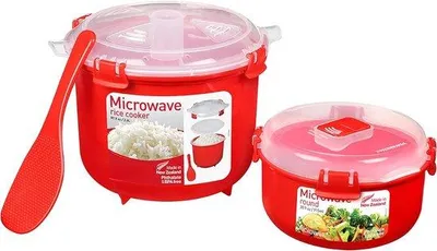 Image de Récipient de cuisson pour œufs brouillés en acier inoxydable - Couleur rouge - Capacité de 2,6 litres - Récipient sans BPA, compatible micro-ondes