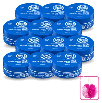 Zdjęcie produktu dla 12 sztuk wosku do włosów Red One Blue Aqua - Mocne utrwalenie i blask - 150 ml - Opakowanie ekonomiczne