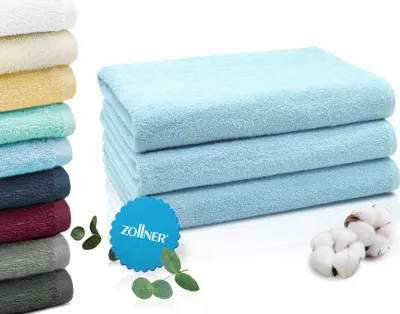 Produktbild von 3er Set Duschtücher, 70x140 cm 100% Baumwolle, hellblau