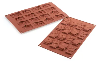 Image de Moule en silicone pour animaux en chocolat hiver