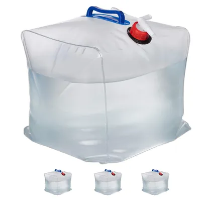 Produktbild von Faltbarer Wasserkanister Wasserkanne - 20 Liter - 4er Set - Mit Hahn - Für Camping und Festival