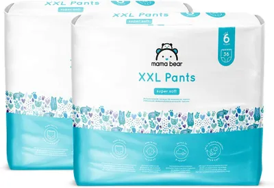 Produktbild von Amazon Brand Mama Bear Windeln Babybedarf XXL Größe 6 18 30 kg Vorteilspack 72 Stück Baby Schutz und Komfort