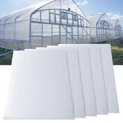 Produktbild von Clanmacy Plastic Gewächshausplatten 5 Stk., Polycarbonat ( PC ) Doppelstegplatte, Hohlkammerplatte, Gewicht 1200g/m2, 8mm Stärke