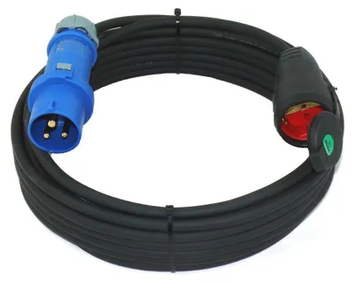 Produktbild von CEE Adapter Camping Stecker auf Schuko Kupplung H07RN-F 3G1,5 / 3G2,5 5-50m, Querschnitt:3x1.5mm², Länge:10m