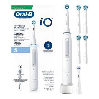 Produktbild von Oral-B iO 5 Laboratory Professional White – elektrische Zahnbürste – 5 Reinigungsmodi – mit 6 Aufsteckbürsten