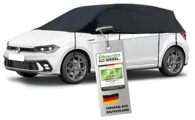 Produktbild von WALSER Abdeckplane Auto All Weather, Abdeckplane wasserdicht, 100% wetterfeste Autoabdeckplane, Autoabdeckung Outdoor, Autoabdeckplane wasserdicht, Autoplane Halbgarage Größe 2 PKW schwarz – Größe Grö